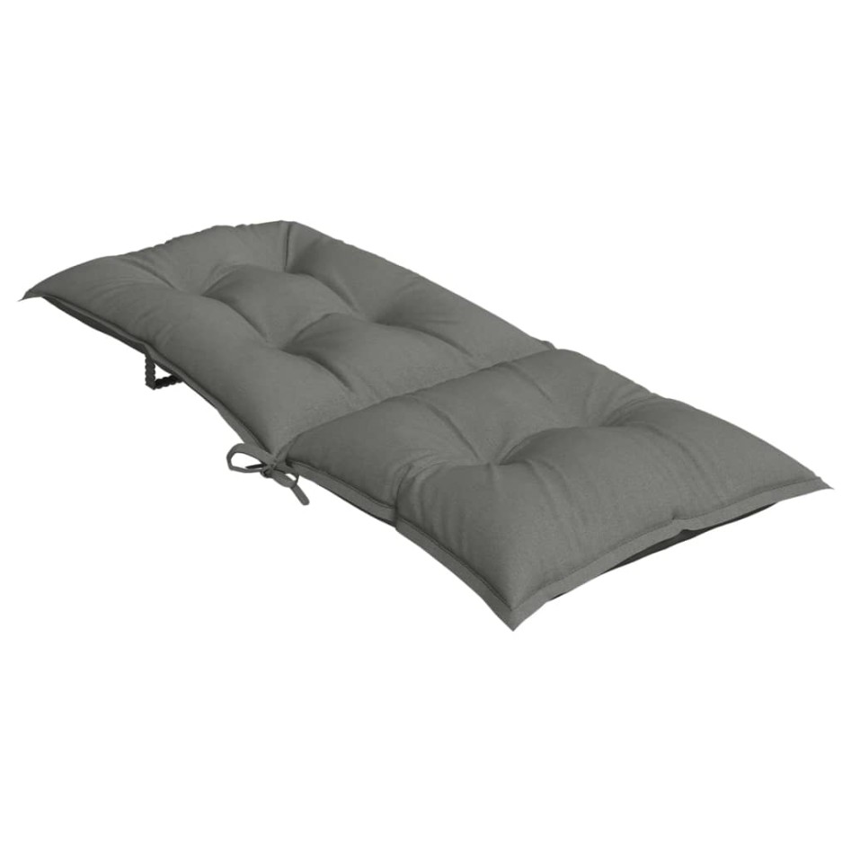 Cojines para silla respaldo alto 6 uds tela gris oscuro