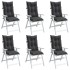 Cojines silla respaldo alto 6 uds tela gris antracita