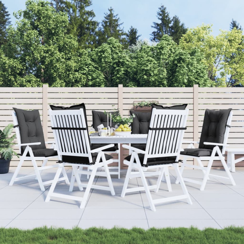 Cojines silla respaldo alto 6 uds tela gris antracita