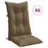 Cojines para silla respaldo alto 6 uds tela gris taupe