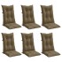 Cojines para silla respaldo alto 6 uds tela gris taupe