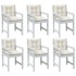 Cojines silla respaldo bajo 6 ud tela crema melange 100x50x7