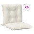 Cojines silla respaldo bajo 6 ud tela crema melange 100x50x7
