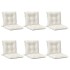 Cojines silla respaldo bajo 6 ud tela crema melange 100x50x7