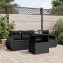Set de muebles de jardín 5 pzas y cojines ratán sintético