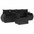 Set de muebles de jardín 5 pzas y cojines ratán sintético