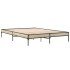 Estructura cama madera ingeniería metal roble Sonoma 140x200