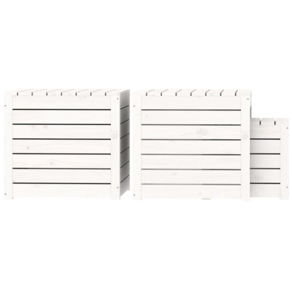Set de cajas de jardín 3 piezas madera maciza de pino