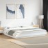 Estructura de cama con LED madera ingeniería blanco 180x200