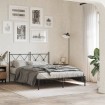 Estructura cama sin colchón con cabecero metal negro 140x190 cm