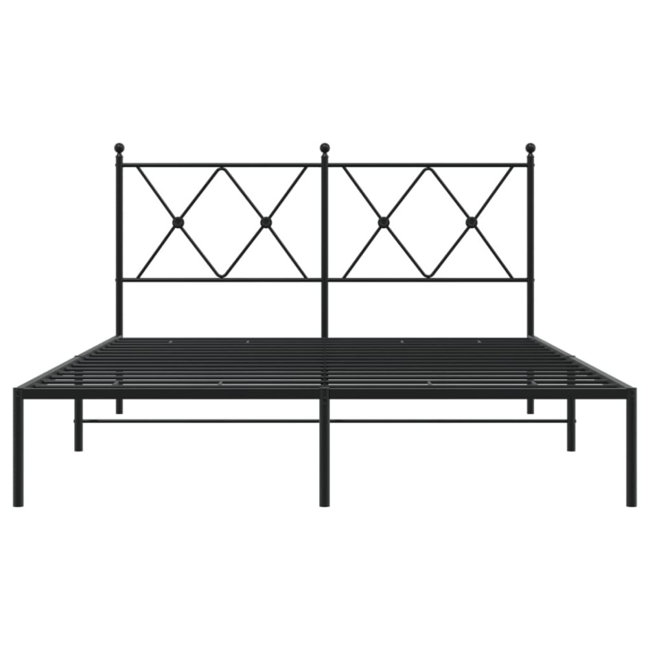 Estructura cama sin colchón con cabecero metal negro 140x190