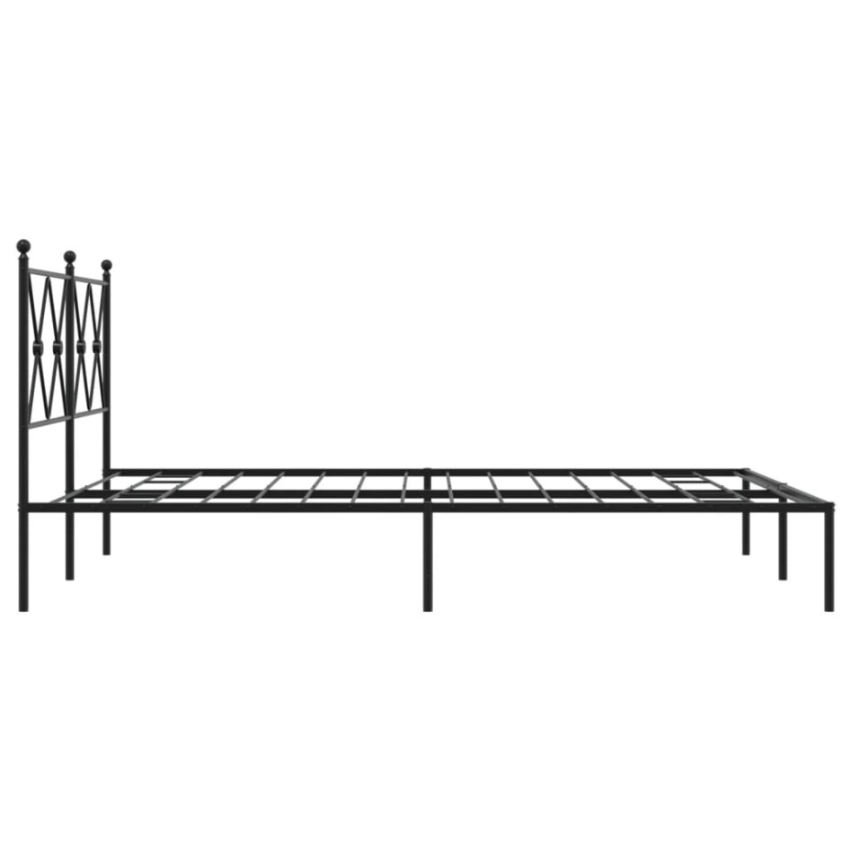 Estructura cama sin colchón con cabecero metal negro 140x190