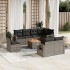 Set de muebles de jardín 9 pzas y cojines ratán sintético
