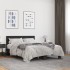 Estructura de cama madera de ingeniería y metal negro