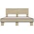 Estructura cama madera ingeniería metal roble Sonoma 140x190