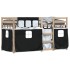 Litera con cortinas madera maciza pino blanco y negro 90x200