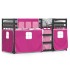 Litera con cortinas madera maciza de pino rosa 90x200