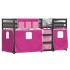 Litera con cortinas madera maciza de pino rosa 90x200