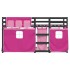 Litera con cortinas madera maciza de pino rosa 90x200