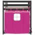 Litera con cortinas madera maciza de pino rosa 90x200