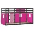 Litera con cortinas madera maciza de pino rosa 90x200