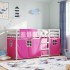 Litera con cortinas madera maciza de pino rosa 90x190