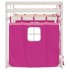 Litera con cortinas madera maciza de pino rosa 90x190