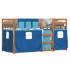 Litera con cortinas madera maciza de pino azul 80x200