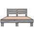 Estructura cama madera ingeniería metal gris Sonoma 120x200
