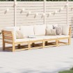Set de muebles de jardín 4 pzs y cojines madera maciza acacia