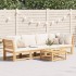 Set de muebles de jardín 4 pzs y cojines madera maciza