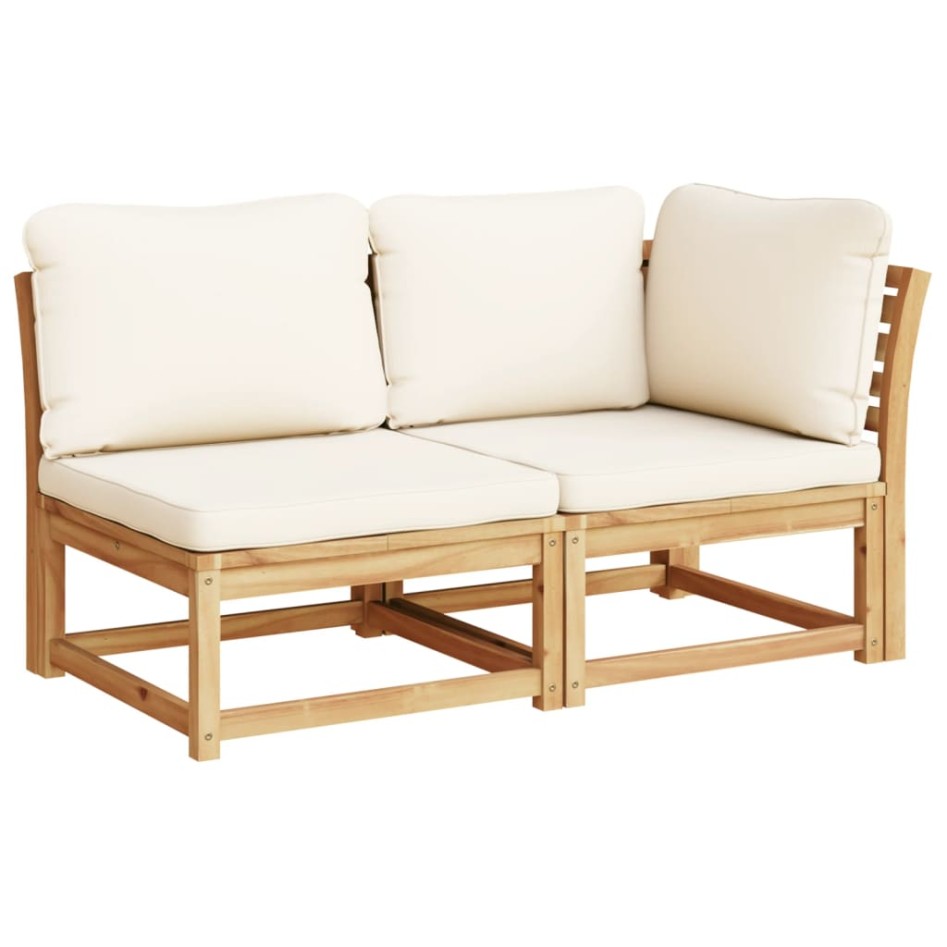 Set de muebles de jardín 4 pzs y cojines madera maciza