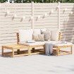 Set de muebles de jardín 4 pzs y cojines madera maciza acacia