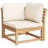 Set de muebles de jardín 4 pzs y cojines madera maciza