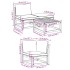 Set de muebles de jardín 4 pzs y cojines madera maciza