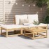 Set de muebles de jardín 4 pzs y cojines madera maciza