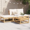 Set de muebles de jardín 4 pzs y cojines madera maciza acacia