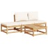Set de muebles de jardín 4 pzs y cojines madera maciza