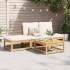 Set de muebles de jardín 4 pzs y cojines madera maciza