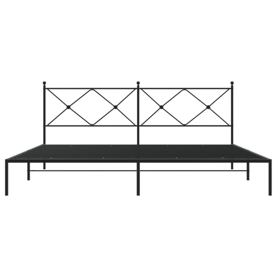 Estructura cama sin colchón con cabecero metal negro 200x200