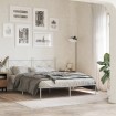 Estructura cama sin colchón con cabecero metal blanco 160x200cm