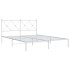 Estructura cama sin colchón con cabecero metal blanco