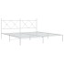 Estructura cama sin colchón con cabecero metal blanco