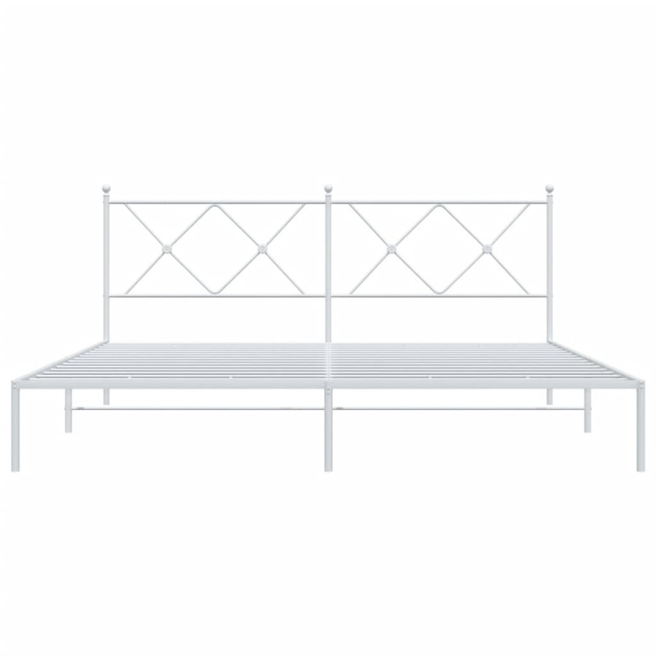 Estructura cama sin colchón con cabecero metal blanco