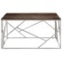 Mesa de centro acero inoxidable madera maciza traviesa
