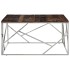 Mesa de centro acero inoxidable madera maciza traviesa