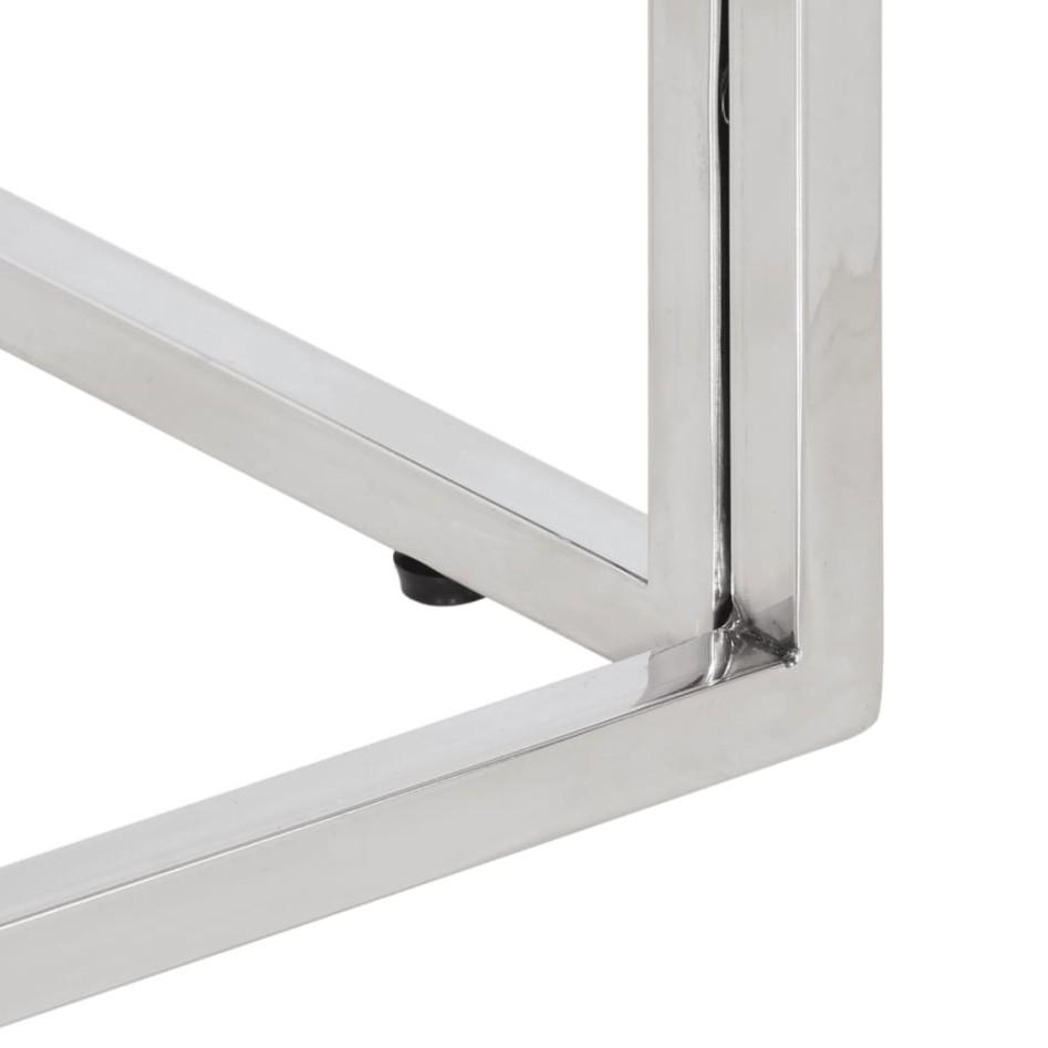 Mesa de centro acero inoxidable madera maciza traviesa