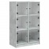 Aparador alto con puertas madera gris hormigón 68x37x109
