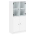 Aparador alto con puertas madera ingeniería blanco 68x37x142