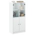 Aparador alto con puertas madera ingeniería blanco 68x37x142